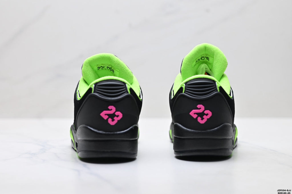 Air Jordan 5 Low Black Electric Green Sneakers